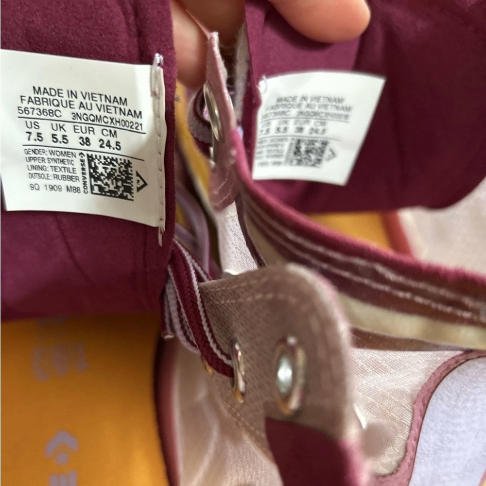 Converse Transparent Pink and Gold High-Tops - Picture 6 of 6